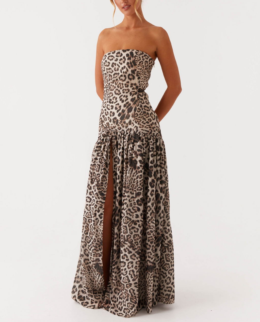 Strapless Tube Panelled Maxi Dress