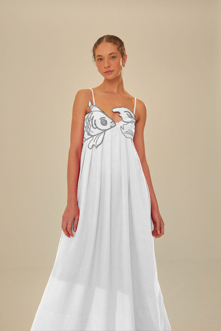 Red Fish Top Maxi Dress