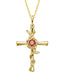 Birthstone Rose Cross Necklace