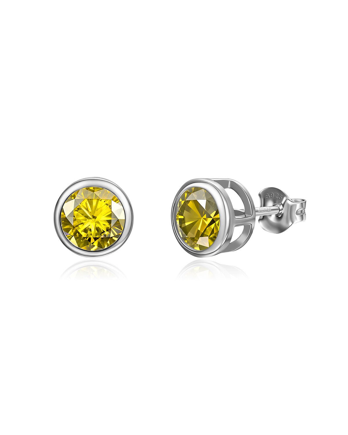 Birthstone Sterling Silver Stud Earrings