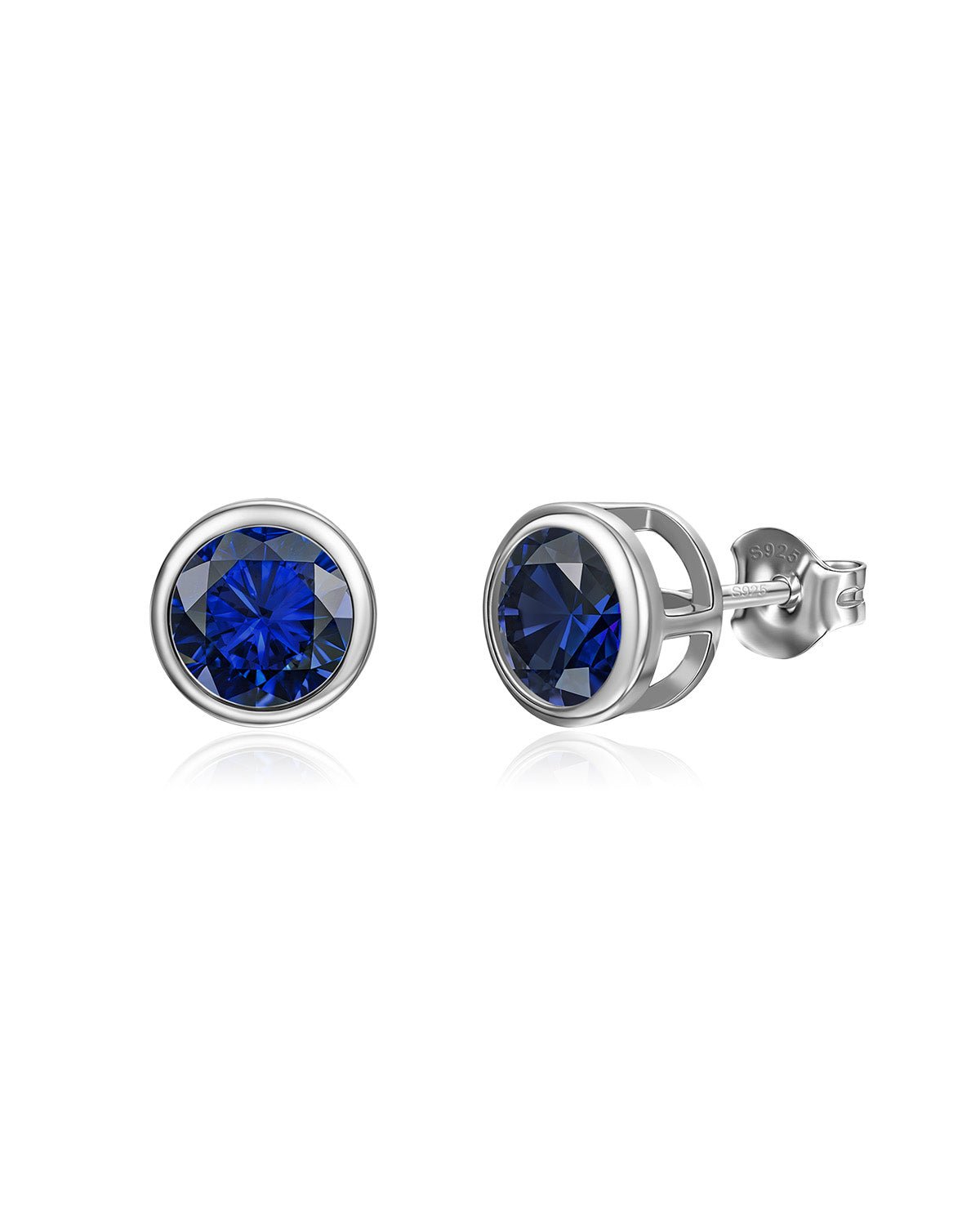 Birthstone Sterling Silver Stud Earrings
