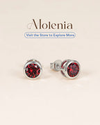 Birthstone Sterling Silver Stud Earrings