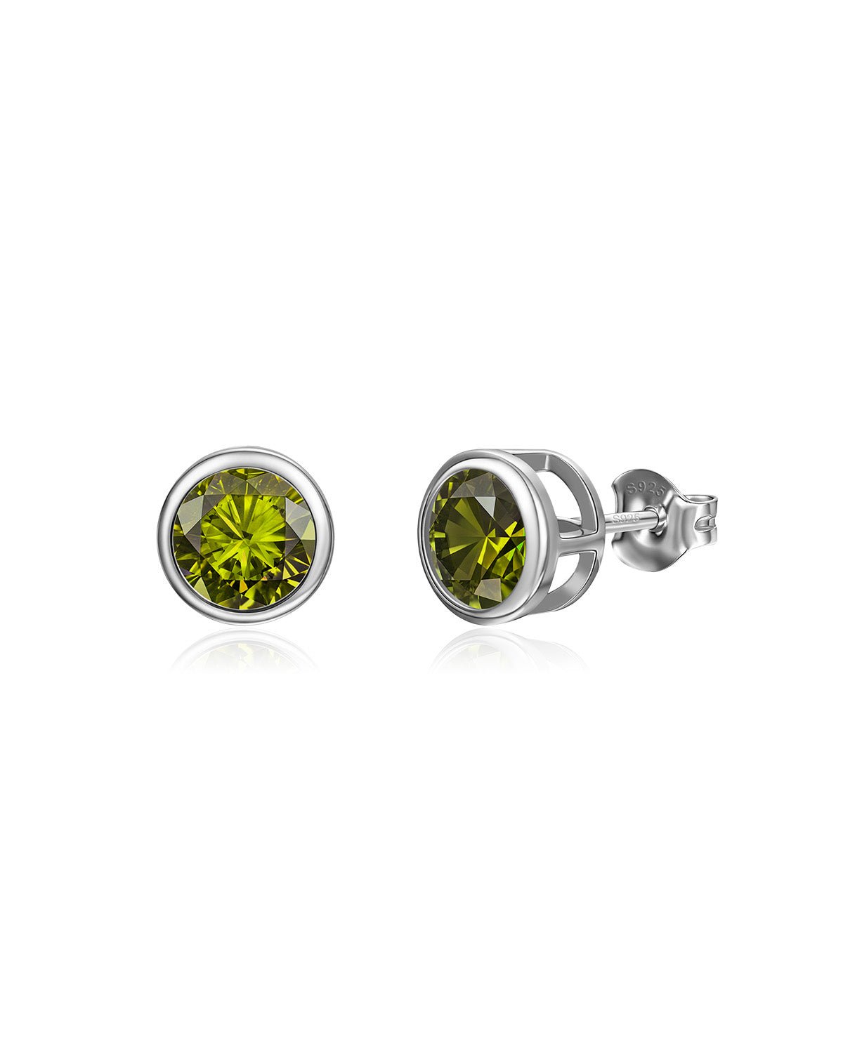 Birthstone Sterling Silver Stud Earrings