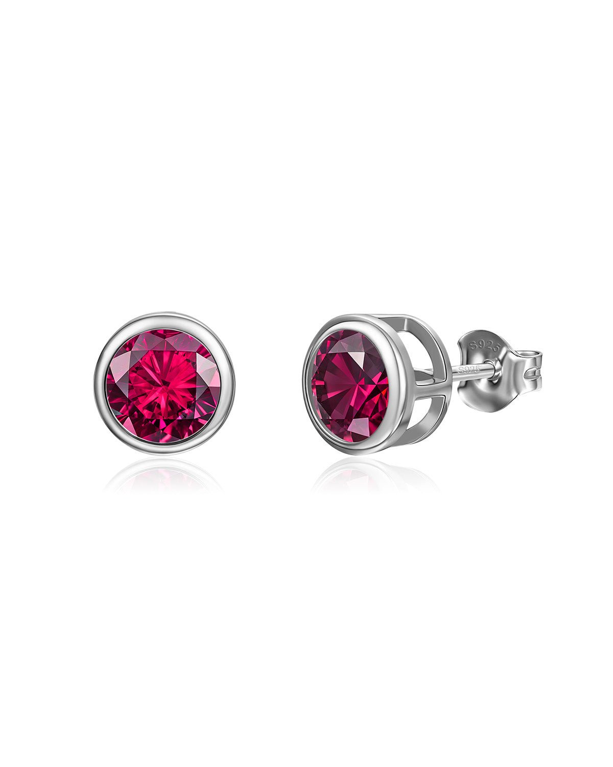 Birthstone Sterling Silver Stud Earrings