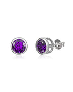 Birthstone Sterling Silver Stud Earrings