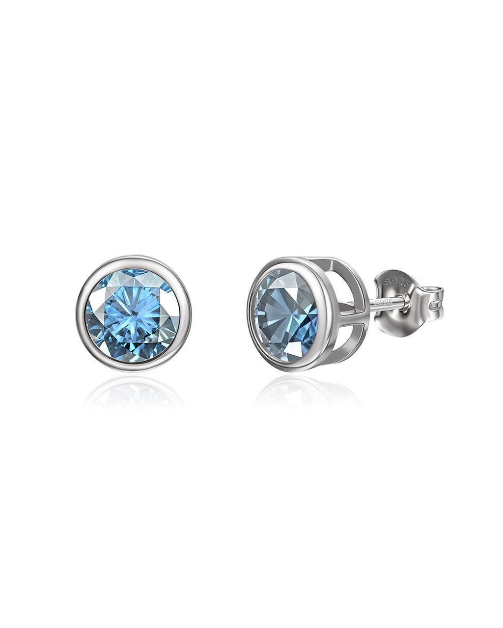 Birthstone Sterling Silver Stud Earrings