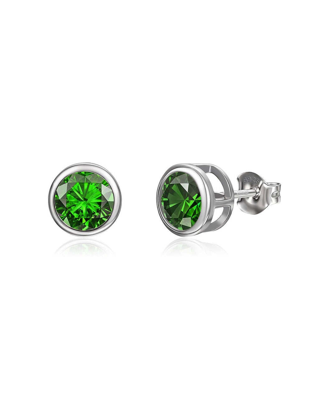 Birthstone Sterling Silver Stud Earrings