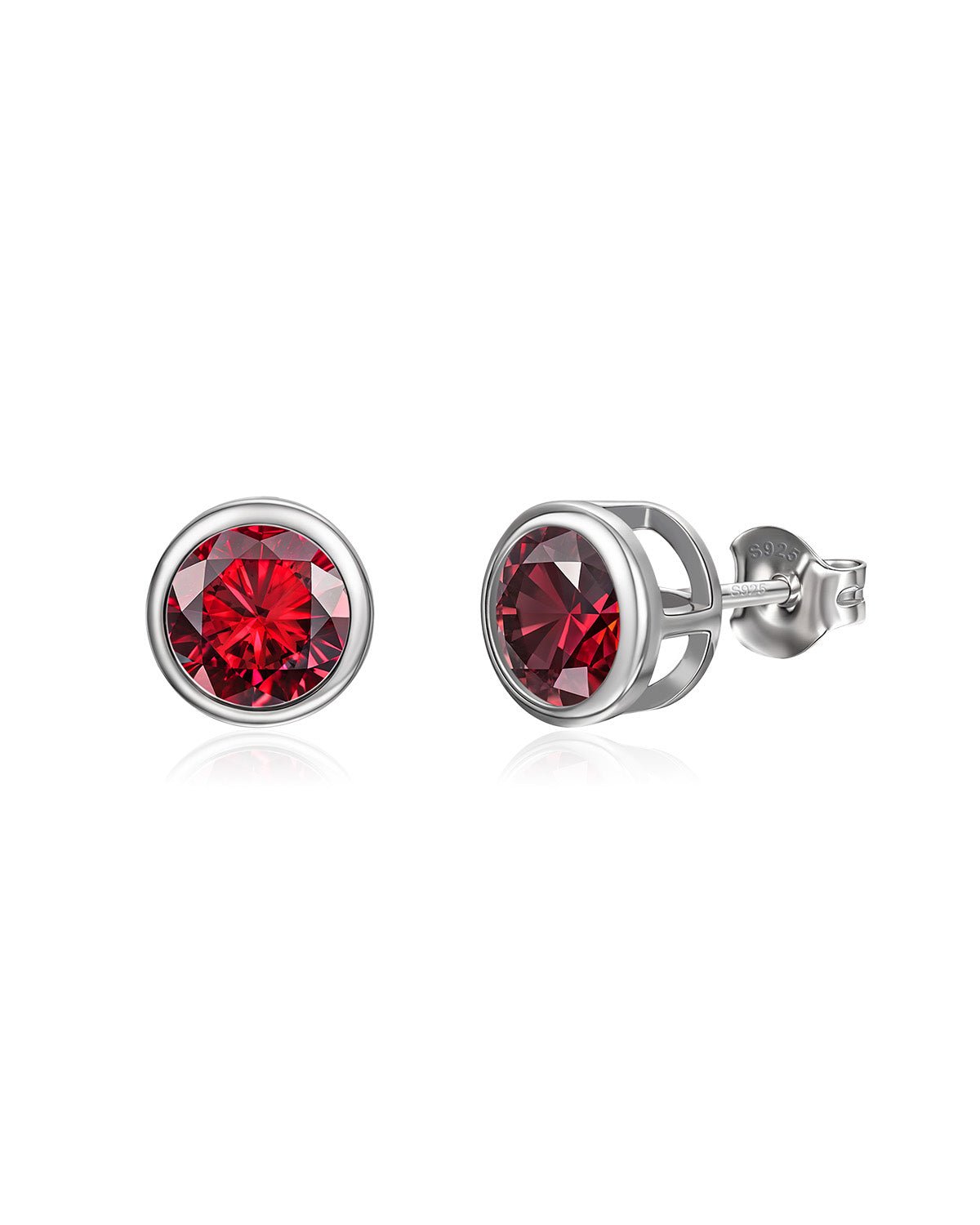 Birthstone Sterling Silver Stud Earrings