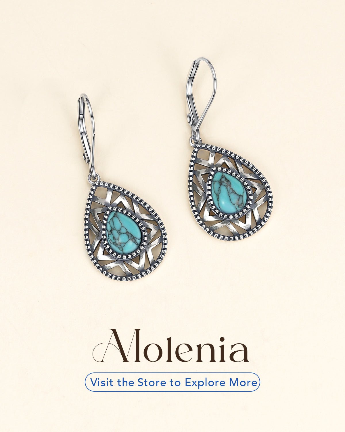 Bohemian Teardrop Turquoise Earrings