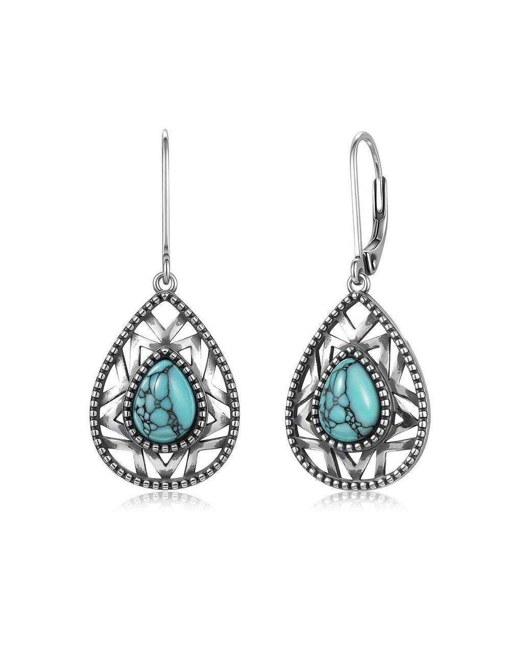 Bohemian Teardrop Turquoise Earrings