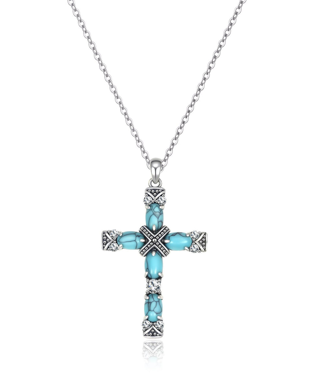 Bohemian Turquoise Cross Necklace