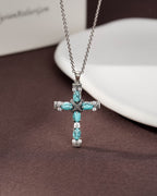Bohemian Turquoise Cross Necklace