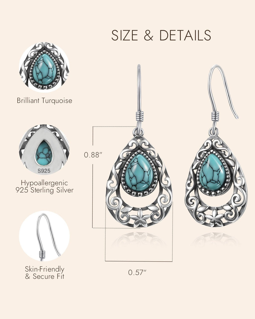 Bohemian Turquoise Dangle Earrings