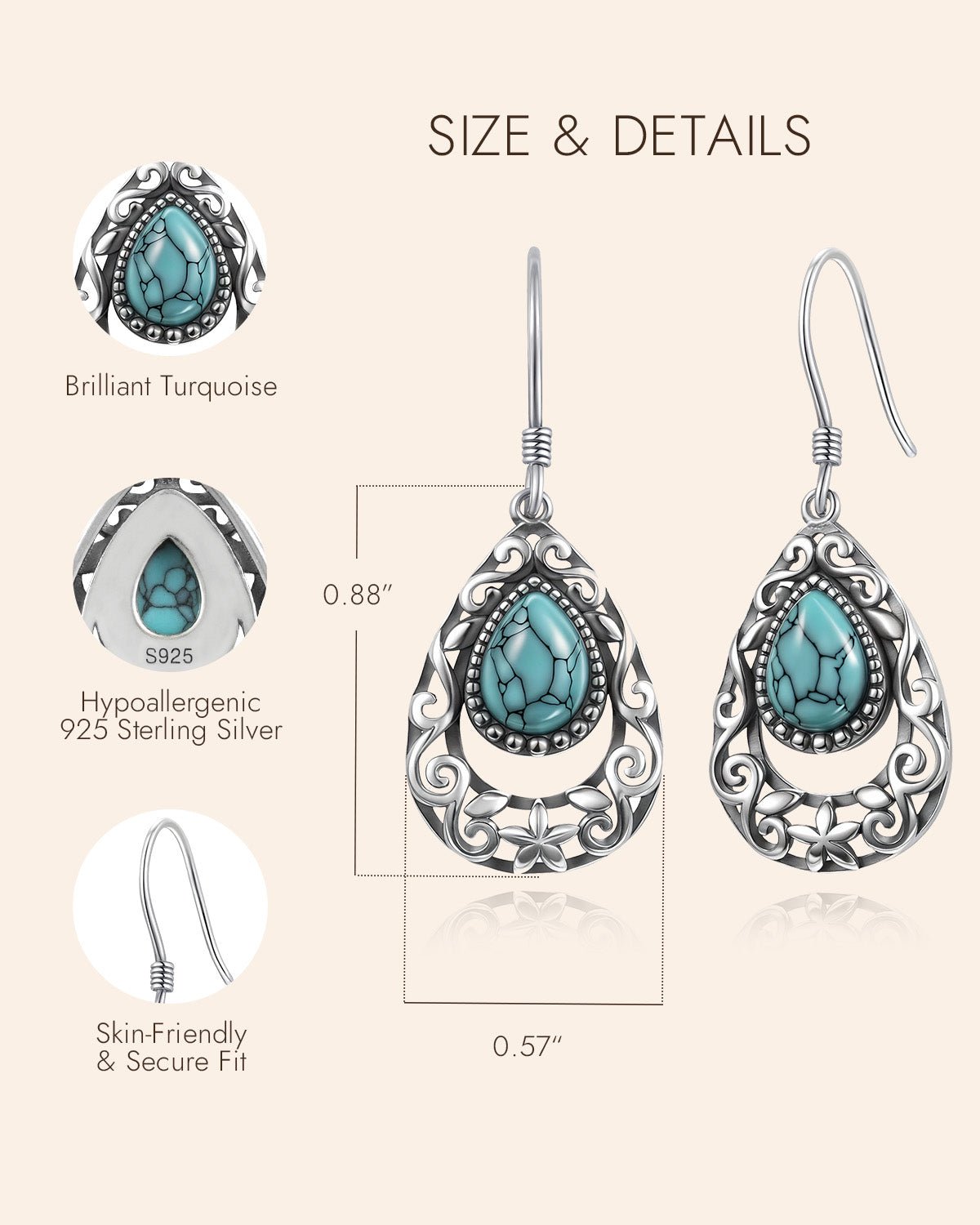 Bohemian Turquoise Dangle Earrings