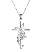 Butterfly Cross Necklace with 12 Birthstones – Faith Jewelry Gift for Women