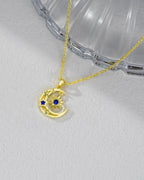 Celestial Moon & Sun Pendant Necklace