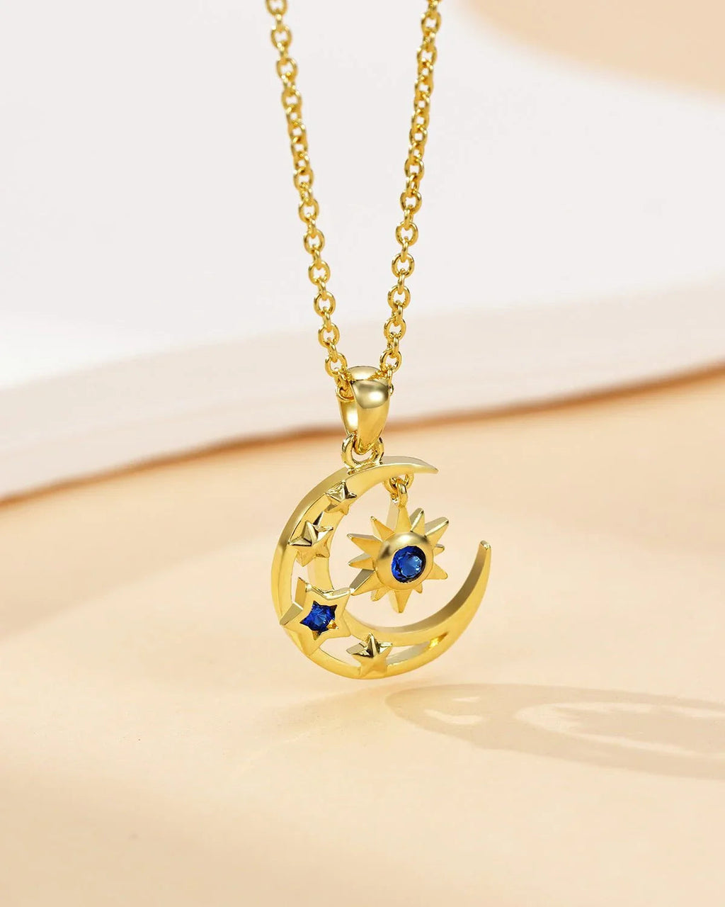 Celestial Moon & Sun Pendant Necklace