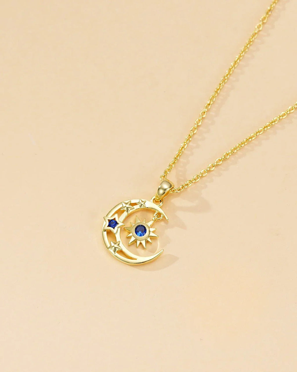 Celestial Moon & Sun Pendant Necklace