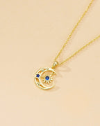 Celestial Moon & Sun Pendant Necklace