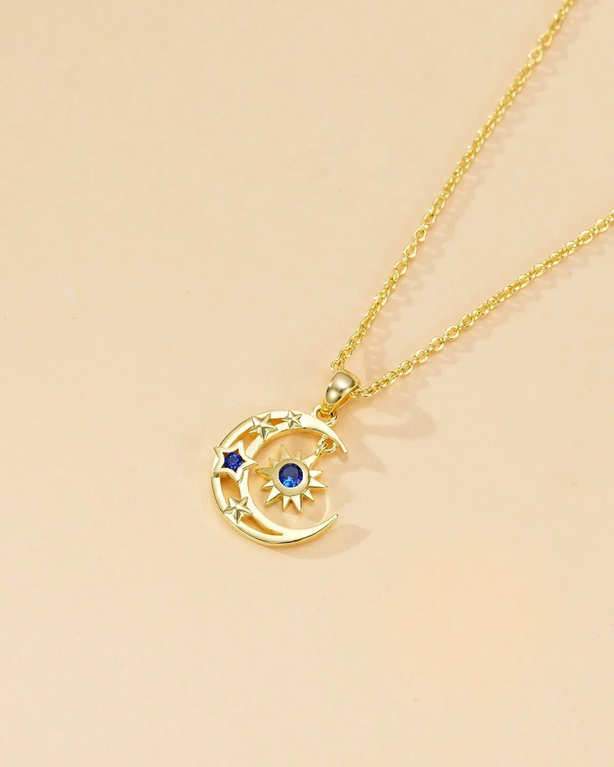 Celestial Moon & Sun Pendant Necklace