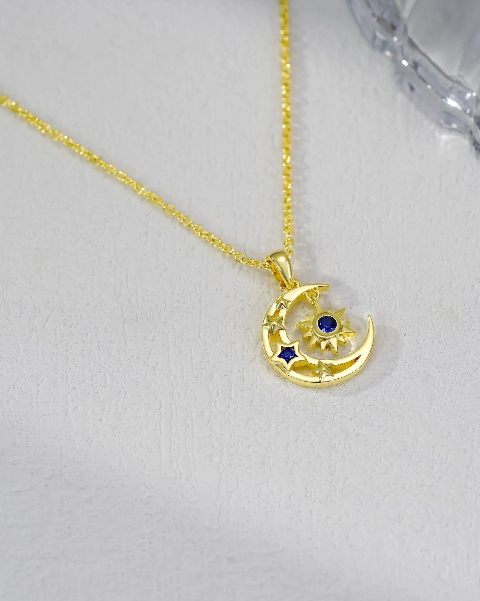 Celestial Moon & Sun Pendant Necklace