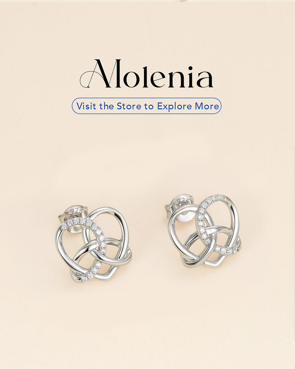 Celtic Heart Knot Stud Earrings