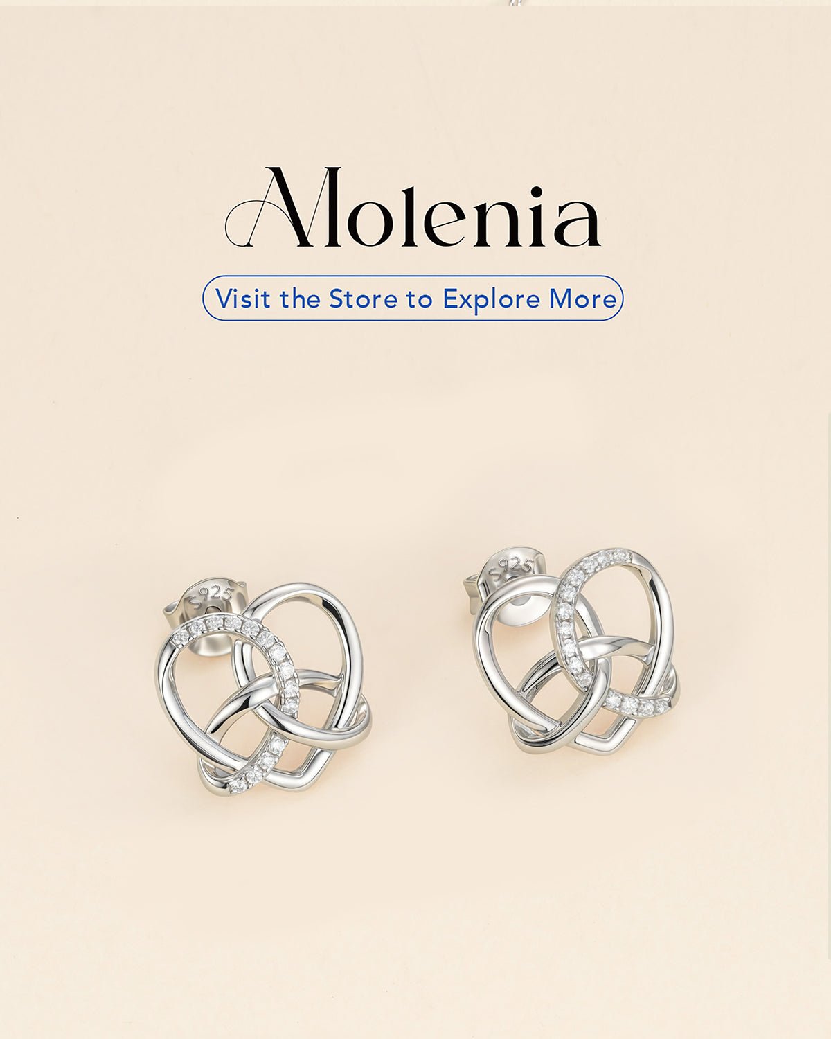 Celtic Heart Knot Stud Earrings