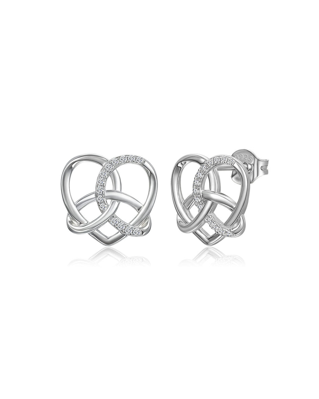 Celtic Heart Knot Stud Earrings
