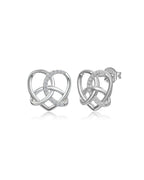 Celtic Heart Knot Stud Earrings