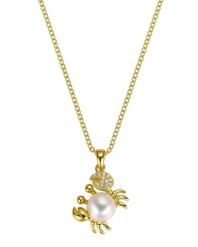 Crab Pearl Pendant Necklace Hover Image