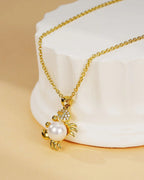 Crab Pearl Pendant Necklace