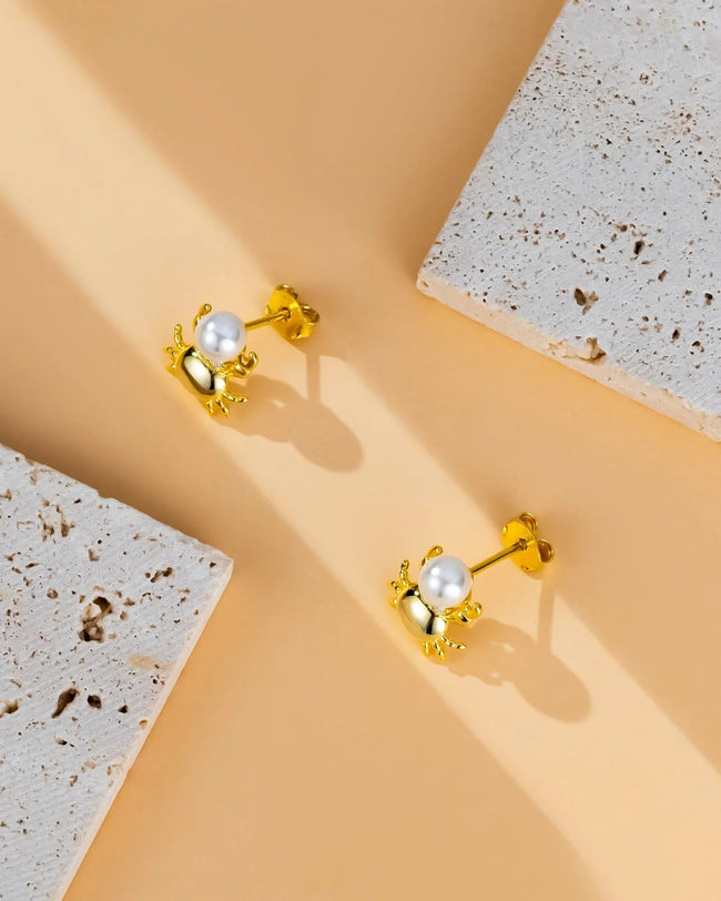 Crab Pearl Stud Earrings Main Image