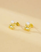Crab Pearl Stud Earrings