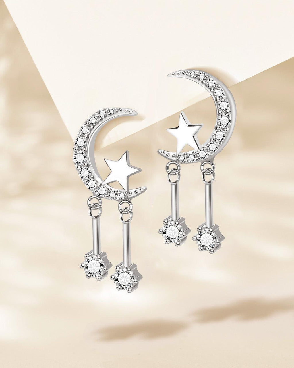 Crystal Moon & Star Earrings