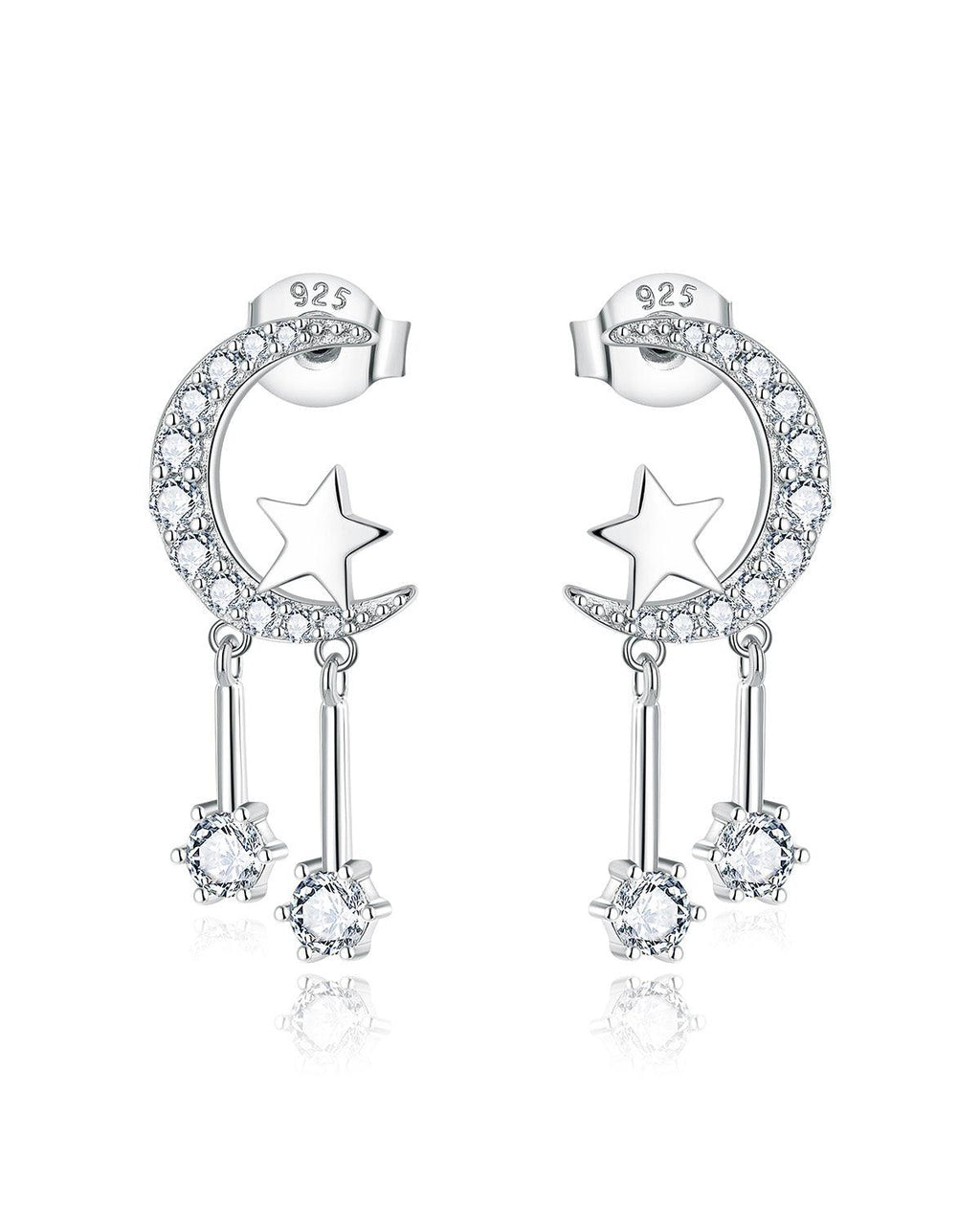 Crystal Moon & Star Earrings