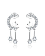 Crystal Moon & Star Earrings