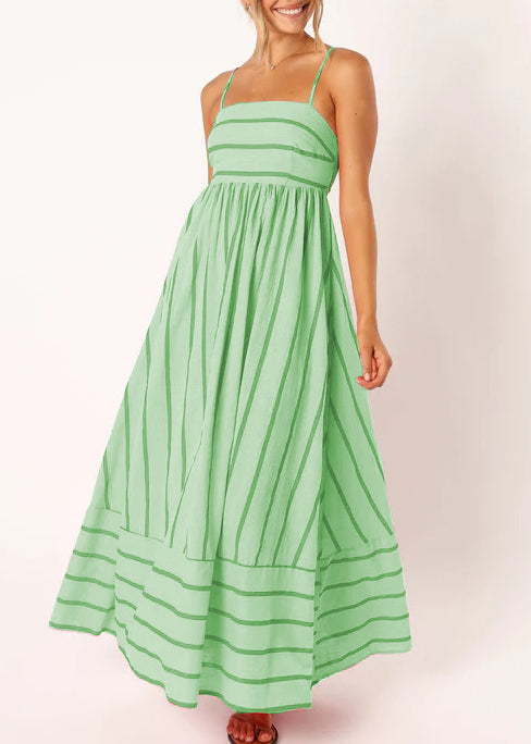 Striped Suspender Maxi Dress