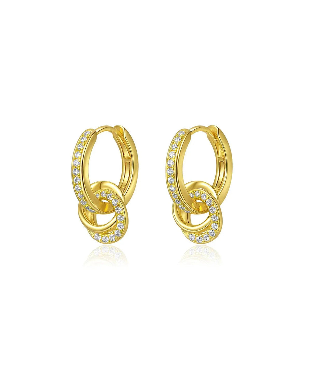 Dazzling Gold Huggie Drop Earring