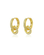 Dazzling Gold Huggie Drop Earring