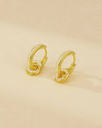 Dazzling Gold Huggie Drop Earring