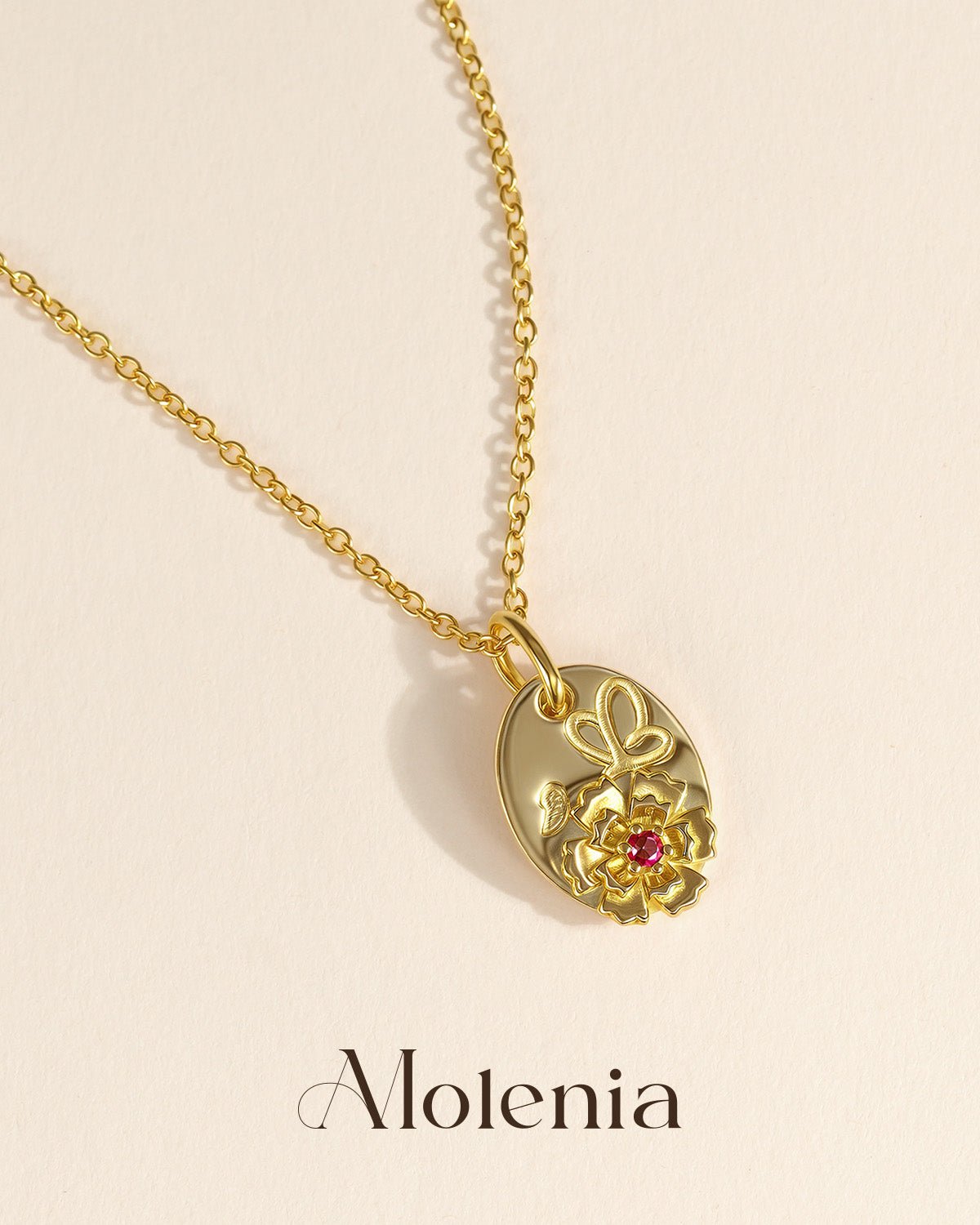January Birthstone & Birth Flower Necklace