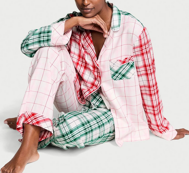 Satin Long Pajama Set Hover Image