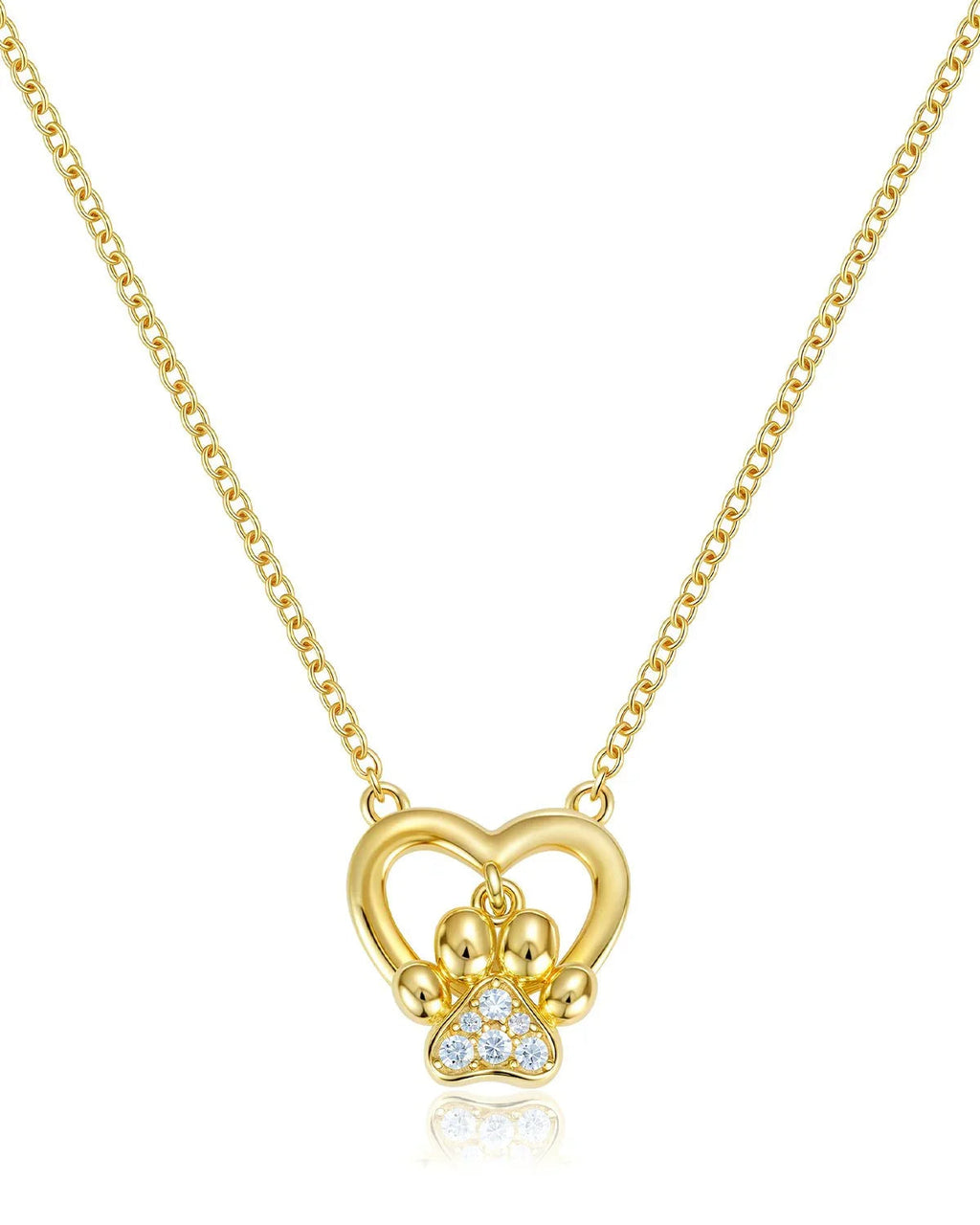 Dog Cat Paw Print Memorial Necklace