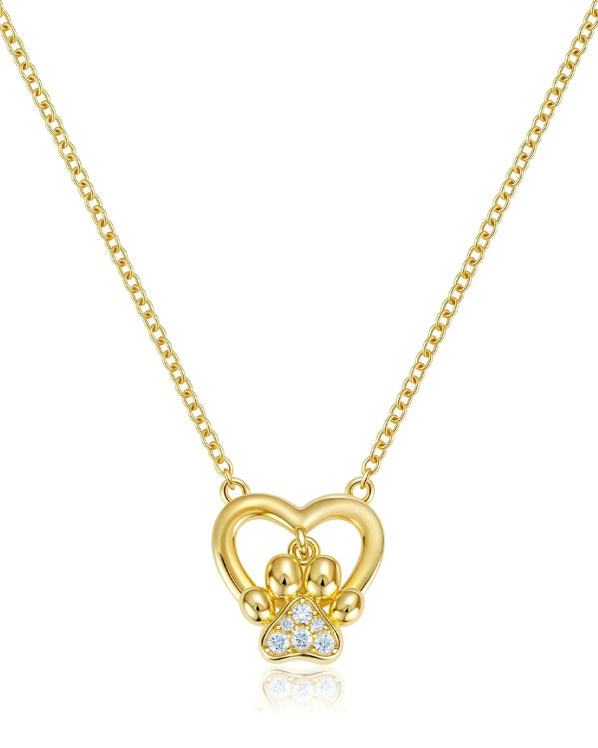 Dog Cat Paw Print Memorial Necklace