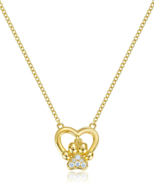 Dog Cat Paw Print Memorial Necklace Hover Image