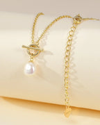 Double Layer Toggle Pearl Necklace