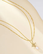 Double Layer Toggle Pearl Necklace