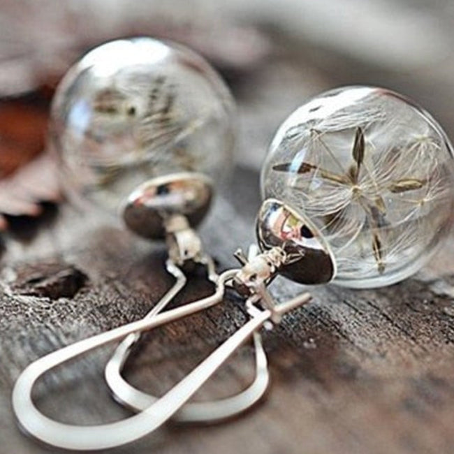 Dandelion Silver Earrings Hover Image