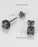 Molenia Black Moissanite Stud Earrings