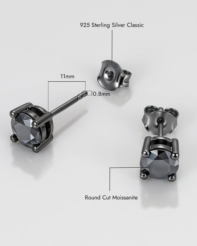 Molenia Black Moissanite Stud Earrings Main Image